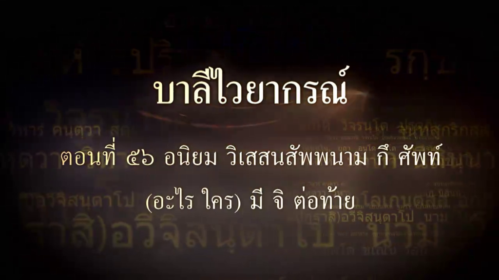 บาลีไวยากรณ์ ตอนที่ ๕๖ อนิยม วิเสสนสัพพนาม กึง ศัพท์ (อะไร ใคร) มี จิ ต่อท้าย