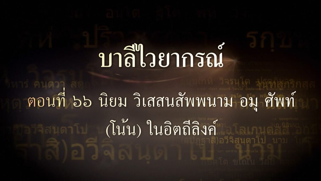 บาลีไวยากรณ์ ตอนที่ ๖๖ นิยม วิเสสนสัพพนาม อมุ ศัพท์ (โน้น) ในอิตถีลิงค์