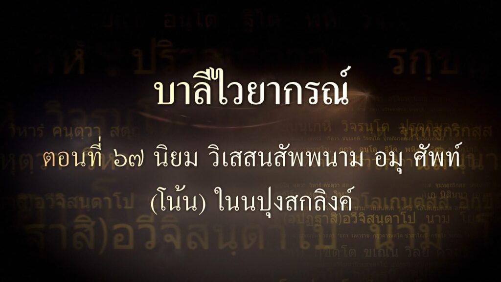บาลีไวยากรณ์ ตอนที่ ๖๘ อัพยยศพท์ (อุปสัค นิบาต ปัจจัย อุปสัค ๒๐ ตัว