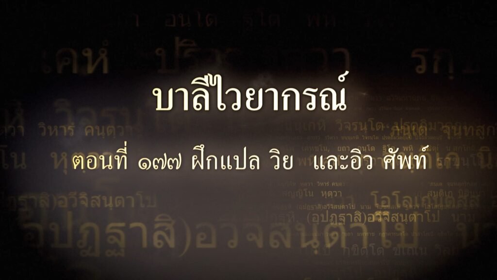 ตอนที่ ๑๗๗ ฝึกแปล วิย  และอิว ศัพท์