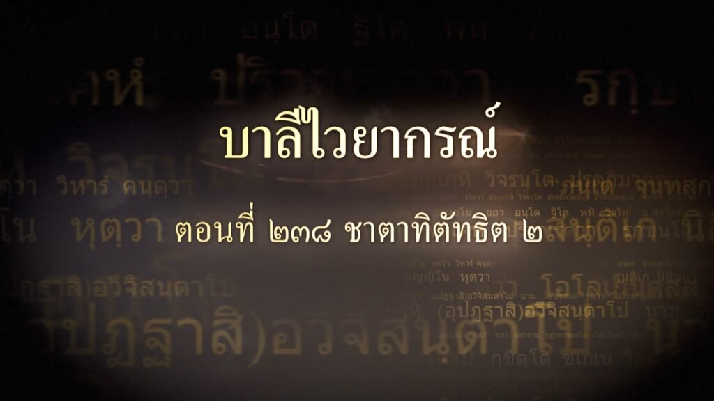 ตอนที่ ๒๓๘ ชาตาทิตัทธิต ๒