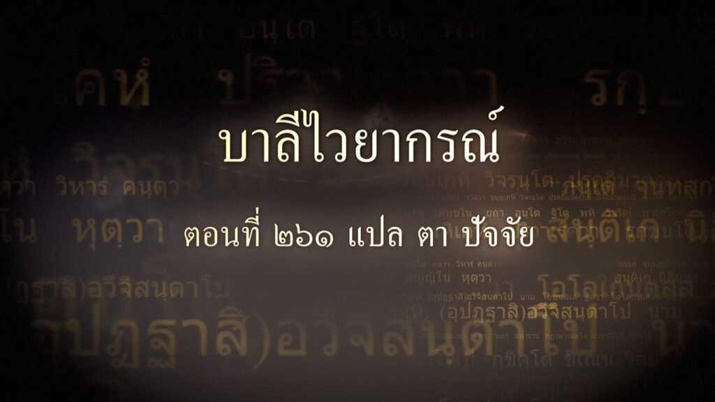 ตอนที่ ๒๖๑  แปล ตา ปัจจัย