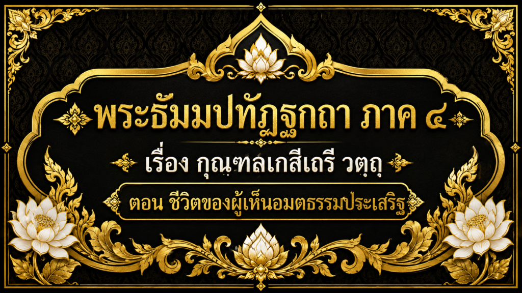 บาลีแปล ภาคที่ ๔ เรื่อง กุณฺฑลเกสีเถรี วตฺถุ – พระกุณฑลเกสีเถรี ตอนที่ ๒๖ ชีวิตของผู้เห็นอมตธรรมประเสริฐ ตอนที่ ๑